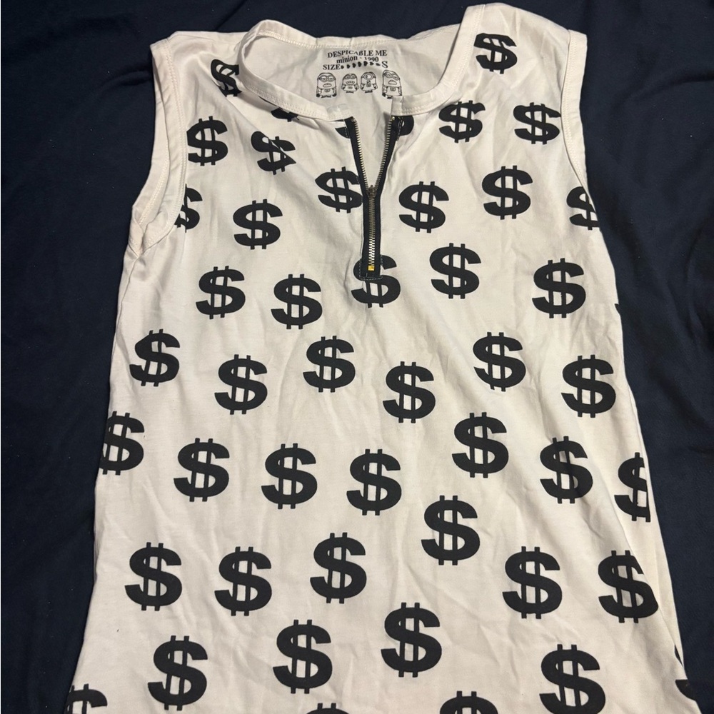 Universal Despicable Me White Top with Black Minion Print